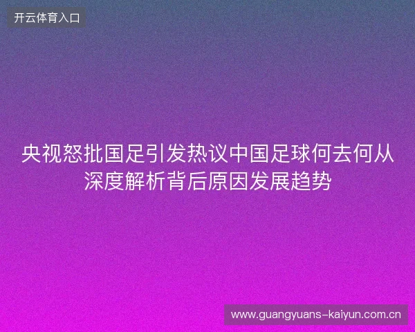 央视怒批国足引发热议中国足球何去何从深度解析背后原因发展趋势