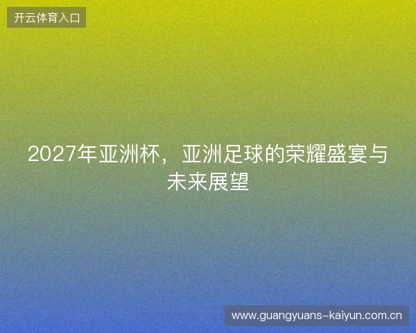 2027年亚洲杯，亚洲足球的荣耀盛宴与未来展望