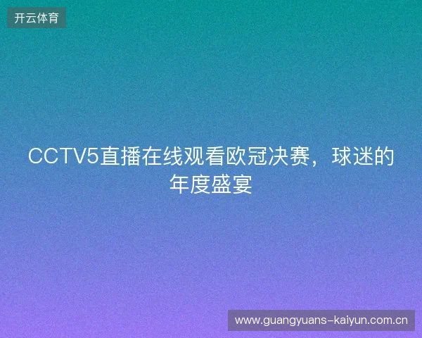 CCTV5直播在线观看欧冠决赛，球迷的年度盛宴